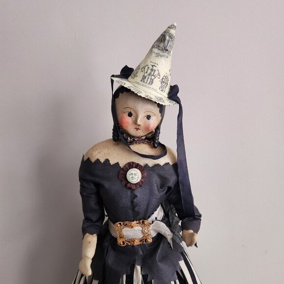 Nicol Sayre Handcrafted Folk Art Doll (witch) - Picture 5 of 14